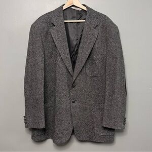 VTG Stafford Tweed Blazer Sport Coat Men’s 46R Speckled Gray Donegal Elbow Patch